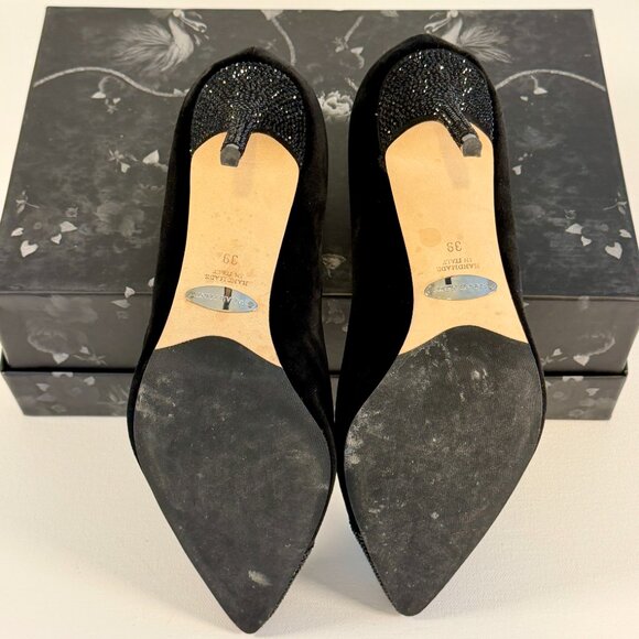 Sarah Flint Suede Perfect Pump 85mm with Crystal Toe and Heel Detail - Picture 15 of 15